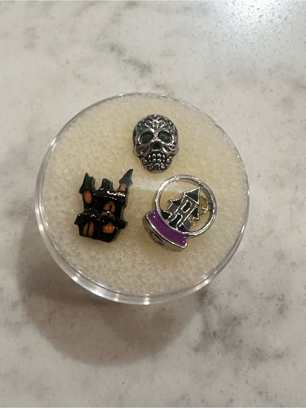 Origami Owl Halloween Charm Trio in Black, Silver, Orange & Purple